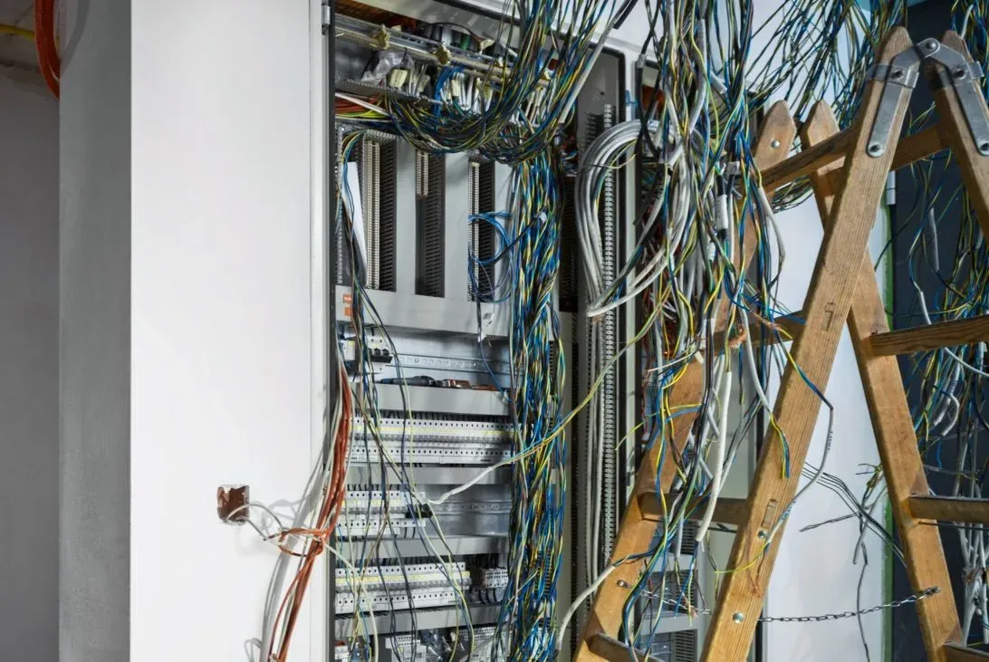 Installation elektrischer Leitungen in einem Technikraum